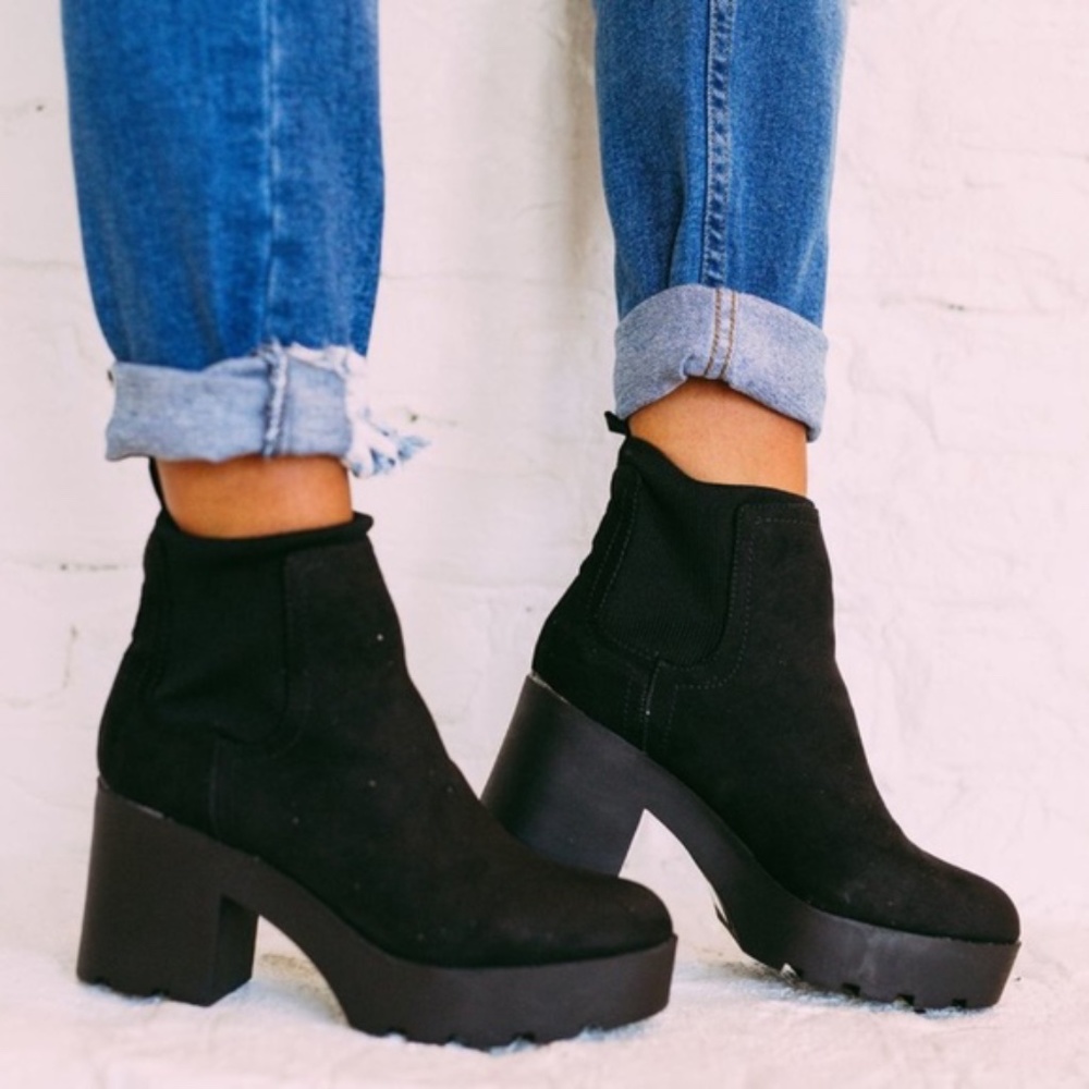 Chunky Black Bootie